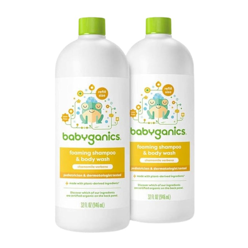 Babyganics Foaming Shampoo & Body Wash, Chamomile Verbena, 32 Fl Oz
