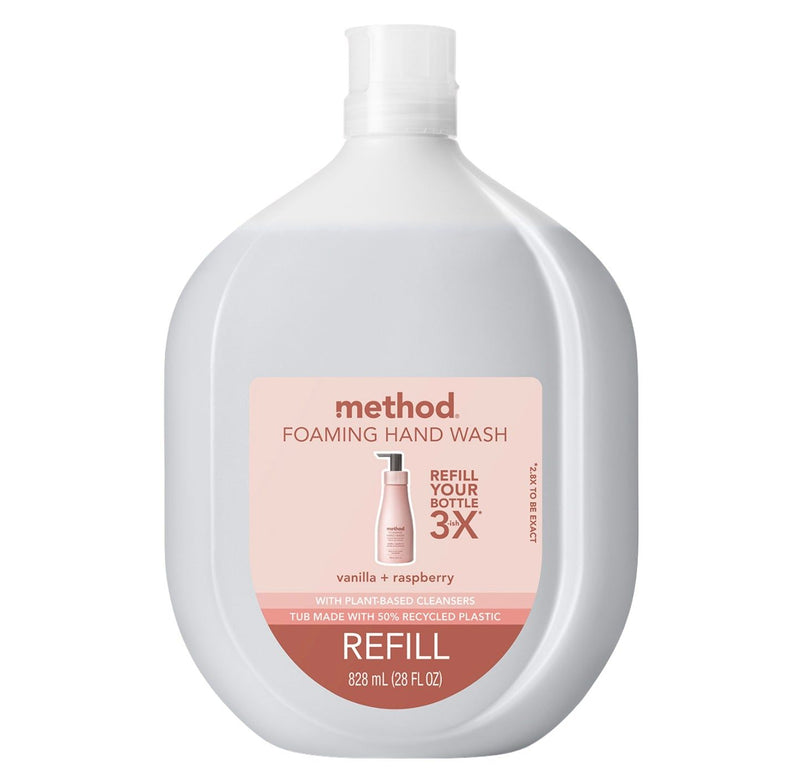 Method Foaming Hand Wash Refill, Vanilla + Raspberry, 28 Oz