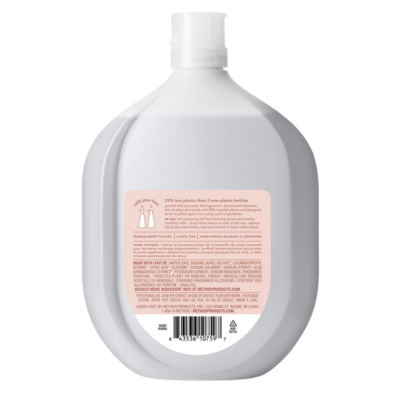 Method Foaming Hand Wash Refill, Vanilla + Raspberry, 28 Oz