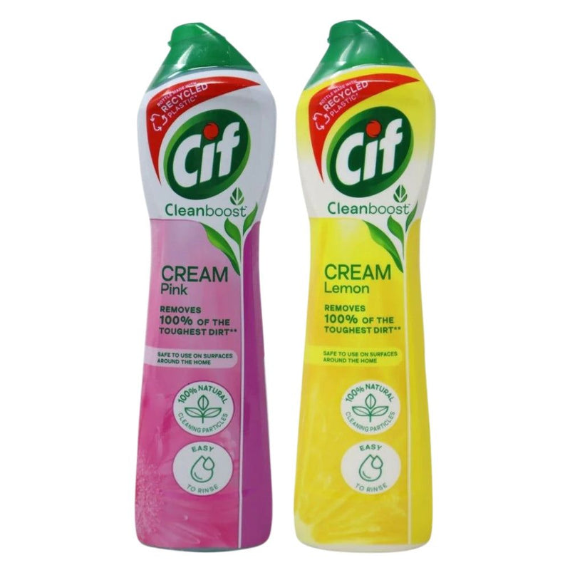 Cif CleanBoost Cream Multi-Surface All-Purpose Cleaner, Pink & Lemon, 16.9 Oz. Ea.