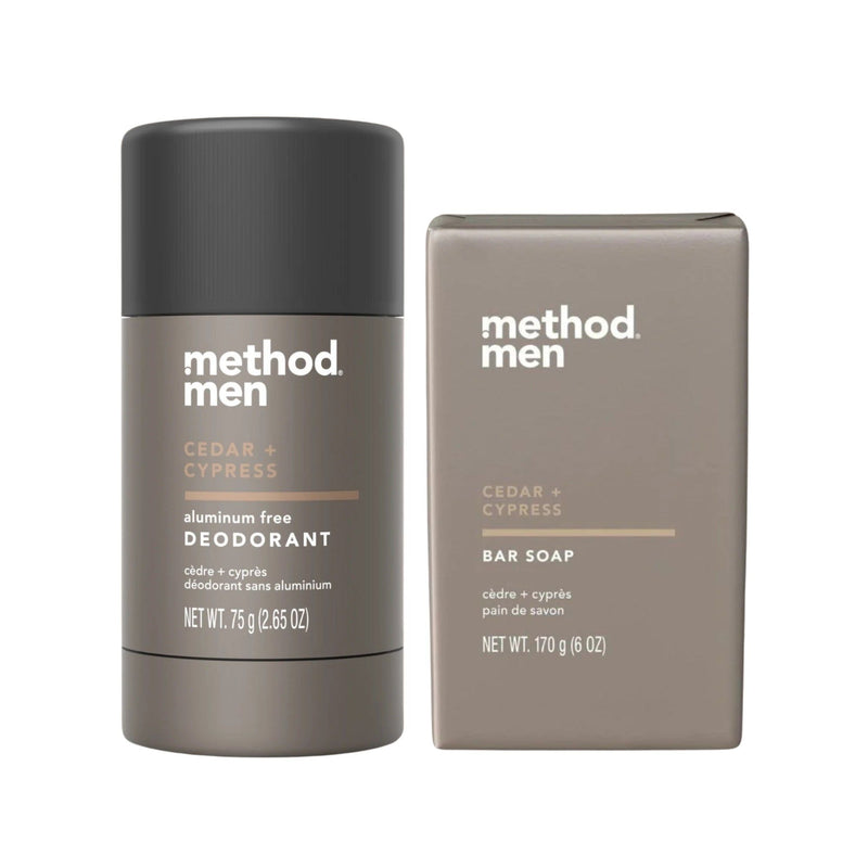 Method Men Stick Deodorant & Bar Soap Set, Cedar + Cypress Scent
