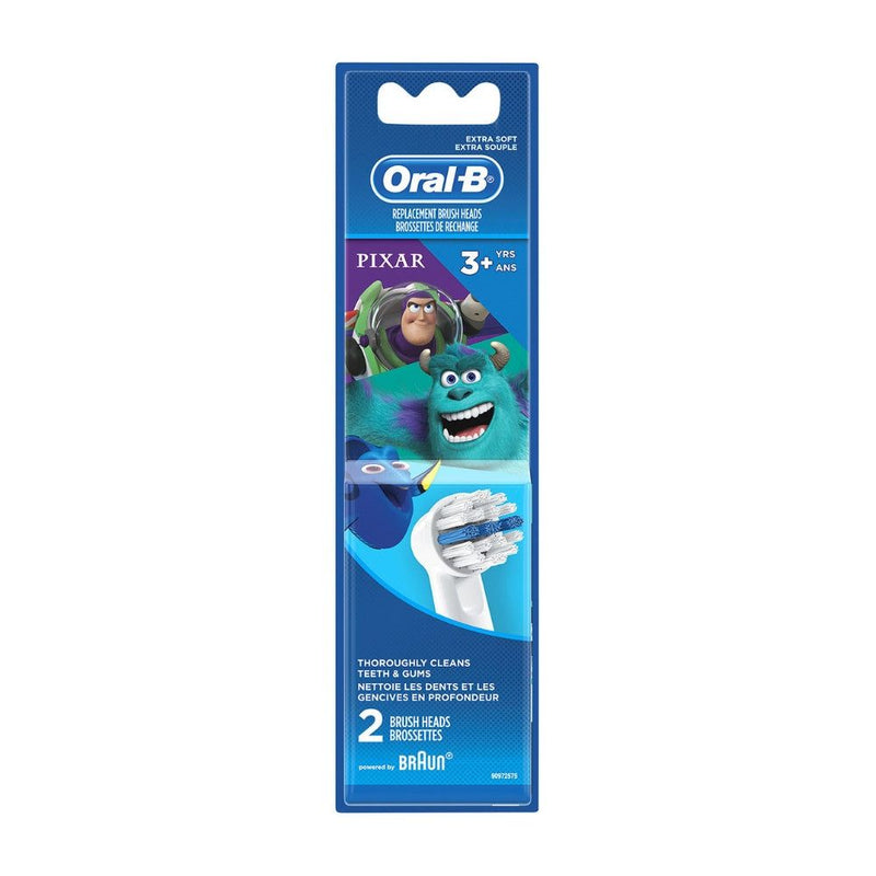 Oral-B Kids Extra Soft Replacement Brush Heads, Pixar Favorites, 2 Count