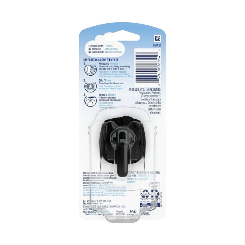 Febreze Auto Car Vent Clip Air Freshener, Platinum Ice, 1  Count