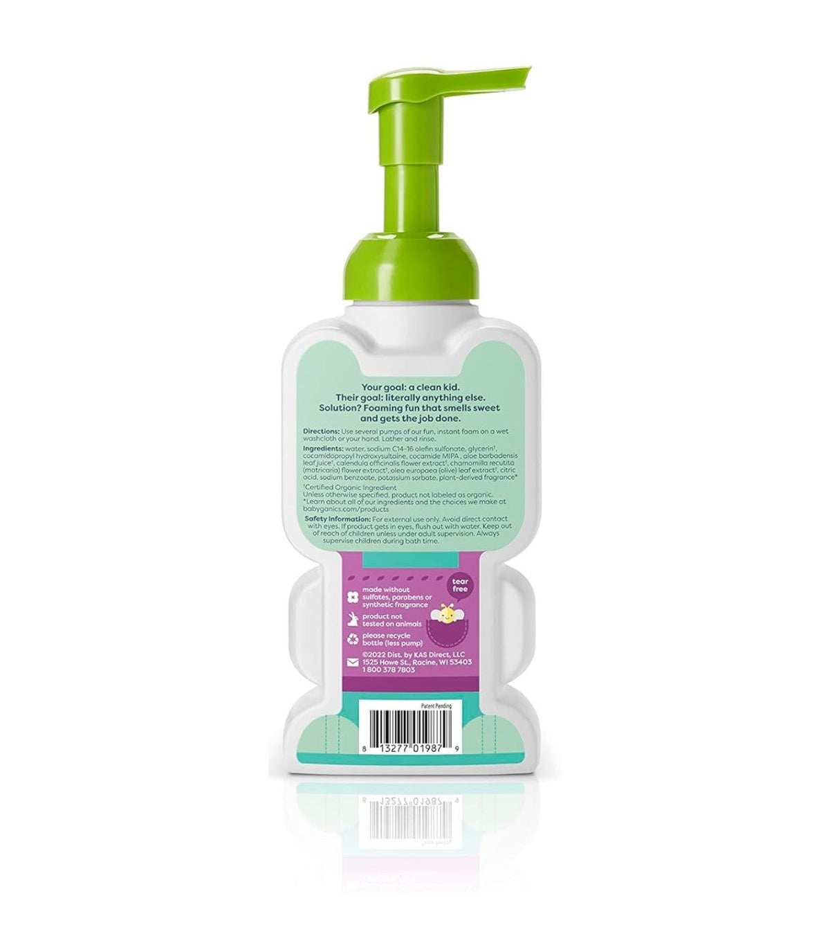 Kids by Babyganics Foaming Body Wash, Berry Berry, 14 oz -