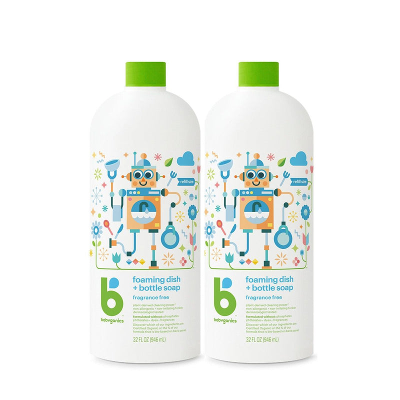Babyganics Foaming Shampoo & Body Wash, Fragrance Free, 32 Fl Oz