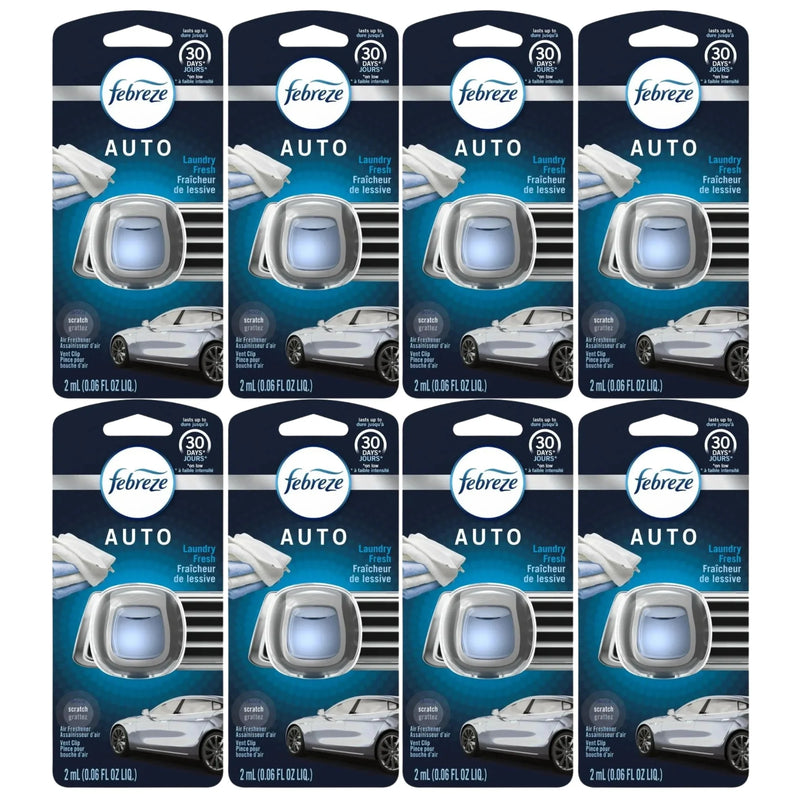 Febreze Auto Car Vent Clip Air Freshener, Laundry Fresh, 1 Count