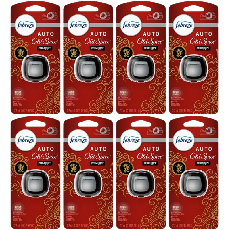 Febreze Auto Car Vent Clip Air Freshener, Old Spice Swagger, 1 Count