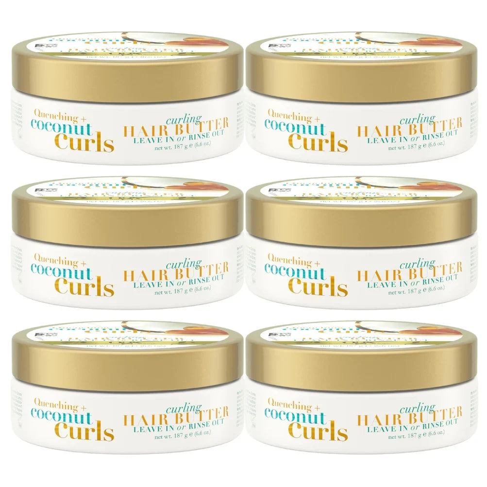 OGX Quenching+ Coconut Curls Curling Hair Butter, 6.6 oz, 6-Pack