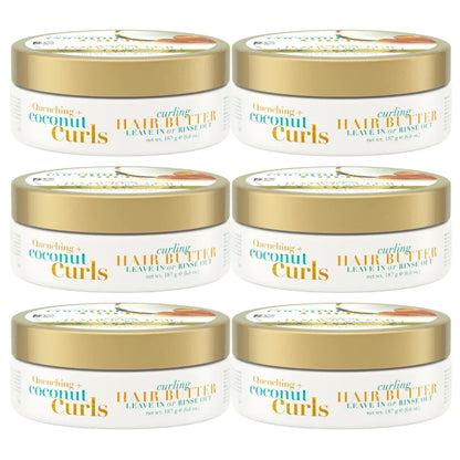 OGX Quenching+ Coconut Curls Curling Hair Butter, 6.6 oz, 6-Pack