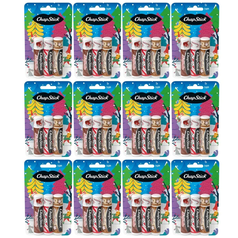 ChapStick Christmas Collection 3 Count Variety Pack: Candy Cane, Hot Chocolate, Sugar Cookie