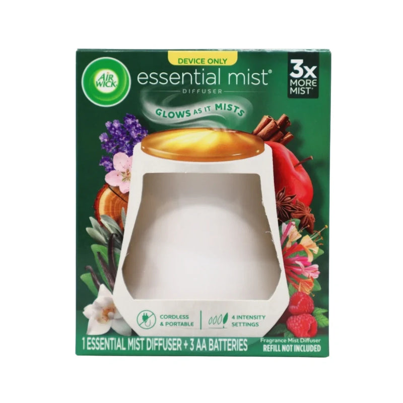 Air Wick Essential Mist Diffuser Starter Kit – White Diffuser + 3 Vanilla & Pink Papaya Refills
