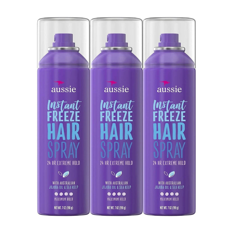 Aussie Instant Freeze Hairspray, 24-Hour Extreme Hold with Australian Jojoba Oil & Sea Kelp, 10 oz