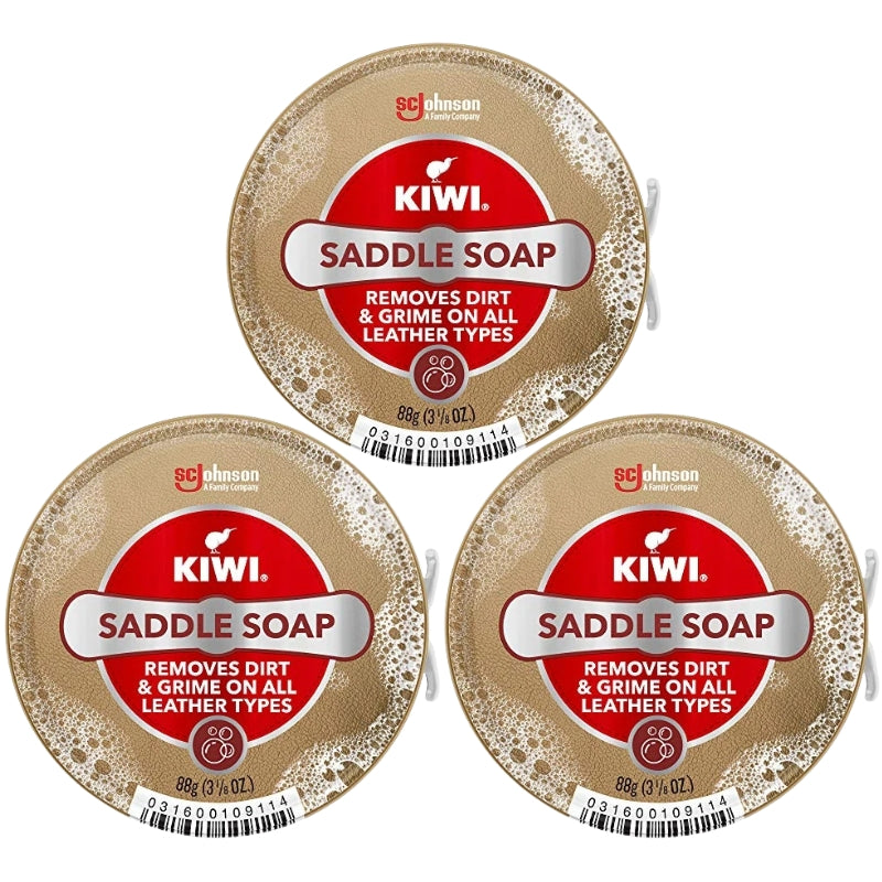 Kiwi Saddle Soap - Removes Dirt & Grime On All Leather Types, 3.125oz
