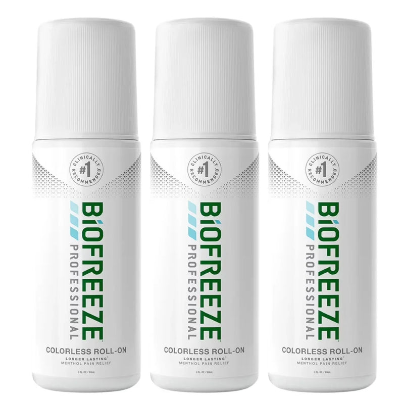 Biofreeze Professional Colorless Roll-On Menthol Pain Relieving Gel, 3oz