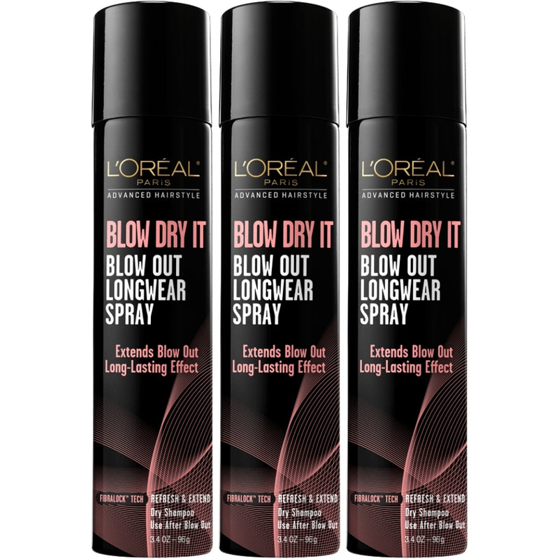 L'Oréal Paris Advanced Hairstyle Blow Dry It Blow Out Longwear Dry Shampoo Spray, 3.4 oz