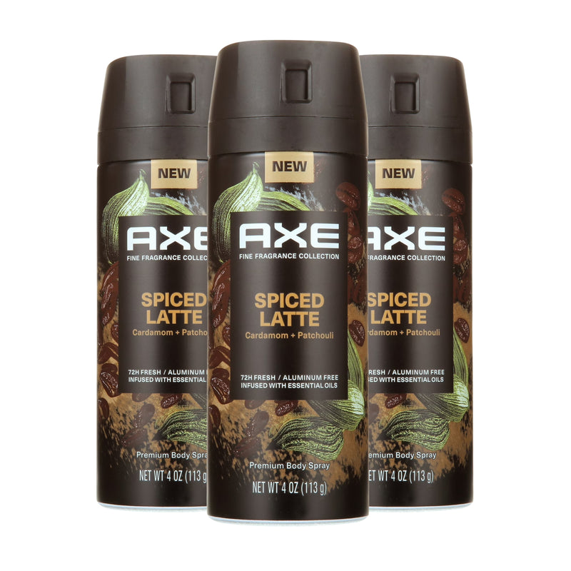 AXE Fine Fragrance Body Spray Deodorant, Spiced Latte with Cardamom & Patchouli, 4oz