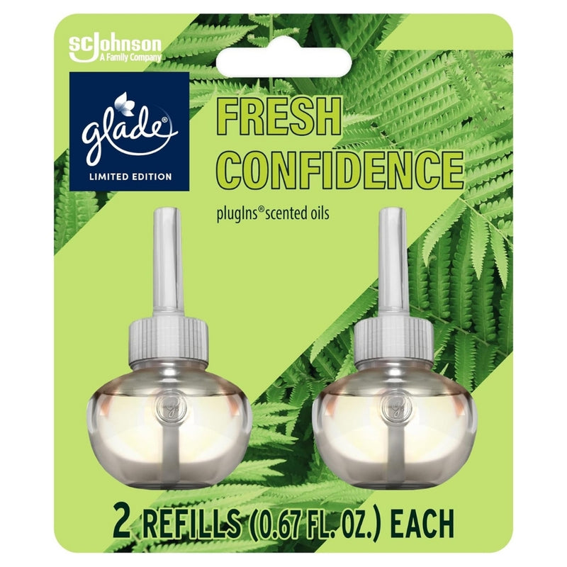Glade PlugIns Scented Oil Air Freshener Refills, Fresh Confidence, 0.67 oz, 2 Count