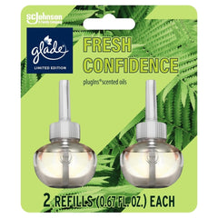 Glade PlugIns Scented Oil Air Freshener Refills, Fresh Confidence, 0.67 oz, 2 Count
