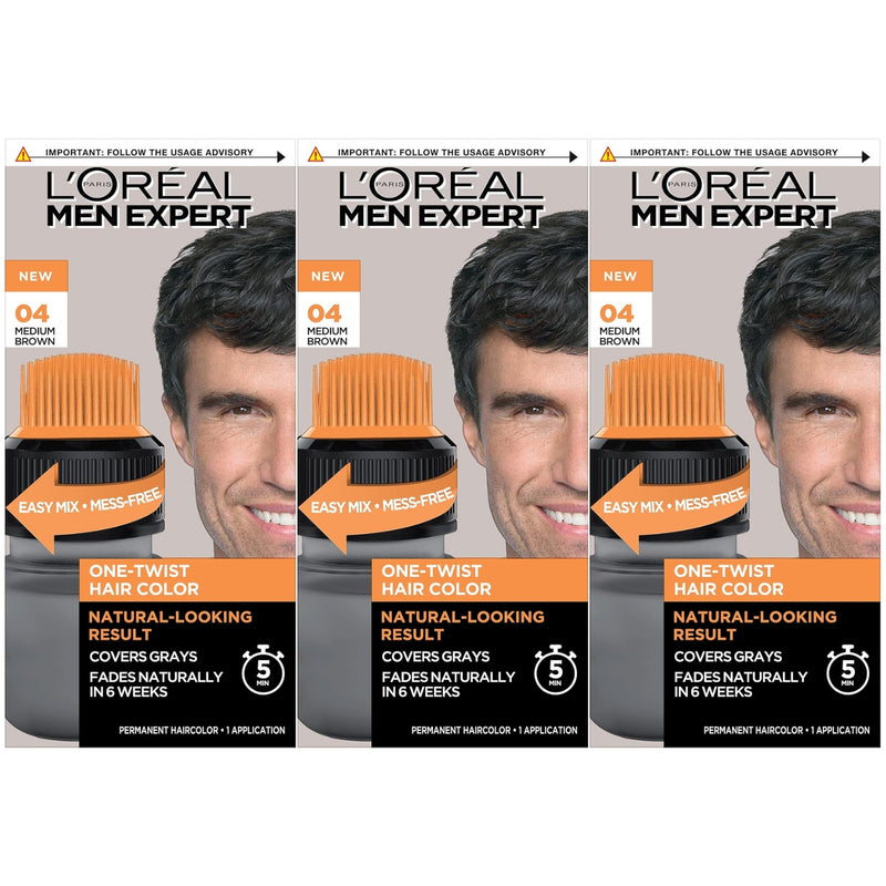 L’Oreal Paris Men Expert One Twist Hair Color, 04 Medium Brown