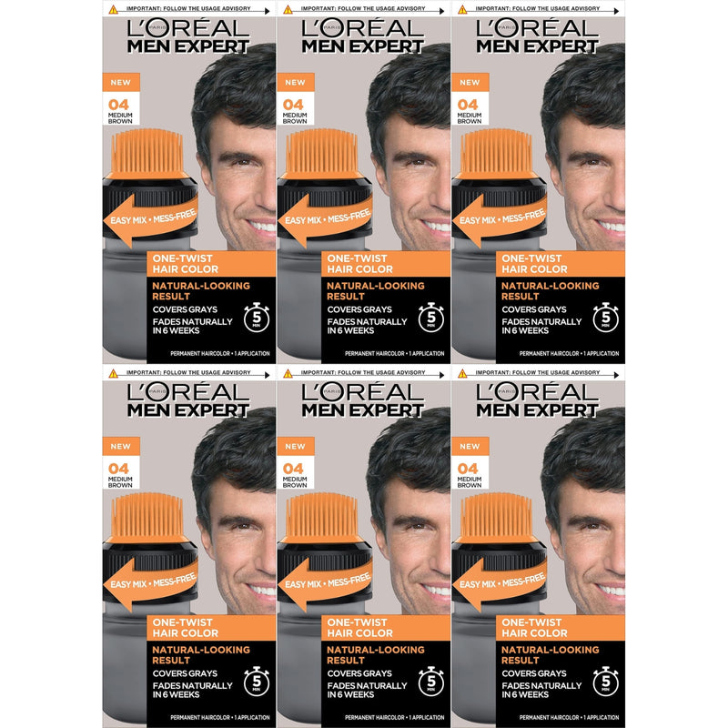 L’Oreal Paris Men Expert One Twist Hair Color, 04 Medium Brown