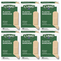 Curad Plastic Bandages, .75" x 3", 80 Count