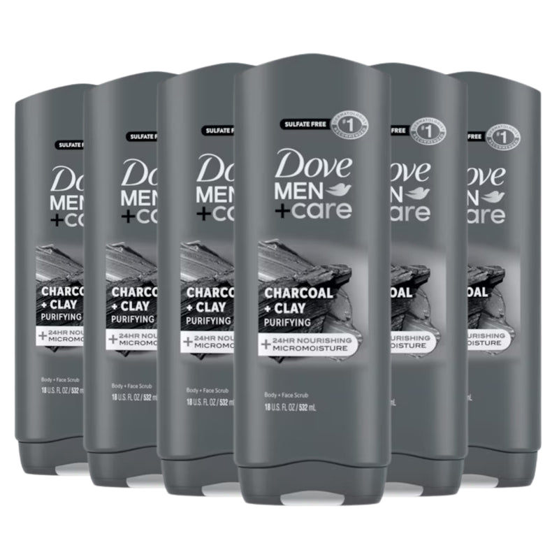 Dove Men+Care Charcoal + Clay Purifying Body & Face Wash, 18 oz
