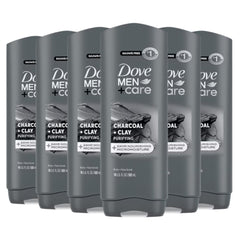 Dove Men+Care Charcoal + Clay Purifying Body & Face Wash, 18 oz