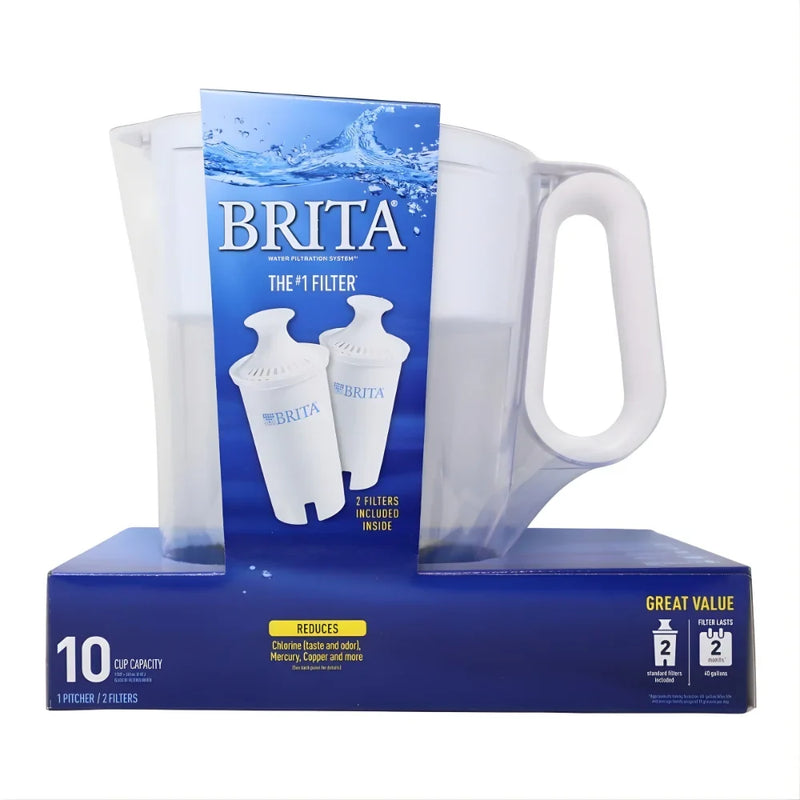 Brita Wave Water Filtration System, 10 Cup Pitcher, 2 Filters Included