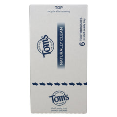 Toms of Maine Naturally Clean Soft Toothbrush, 6 Pack