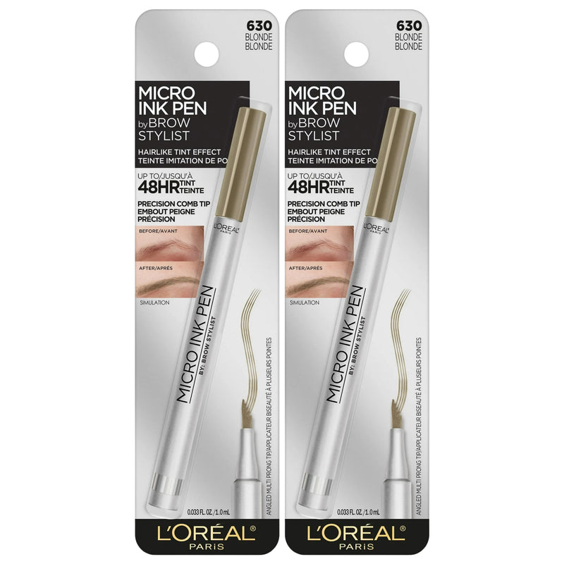 L'Oreal Paris Micro Ink Pen by Brow Stylist with Precision Comb Tip, 630 Blonde