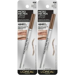 L'Oreal Paris Micro Ink Pen by Brow Stylist with Precision Comb Tip, 636 Light Brunette
