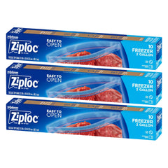 Ziploc 2 Gallon Freezer Bags, Easy To Open, 10 Count ( 13" x 15" )