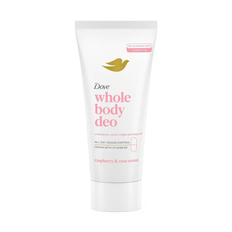 Dove Whole Body Deodorant Invisible Cream, Raspberry & Rose, 2.5oz