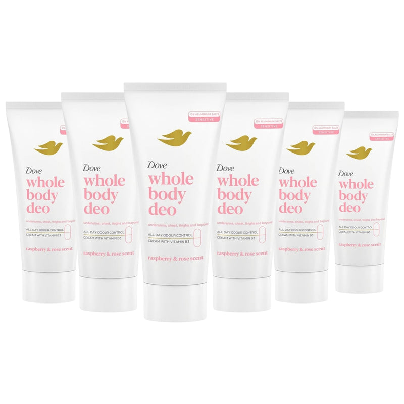 Dove Whole Body Deodorant Invisible Cream, Raspberry & Rose, 2.5oz
