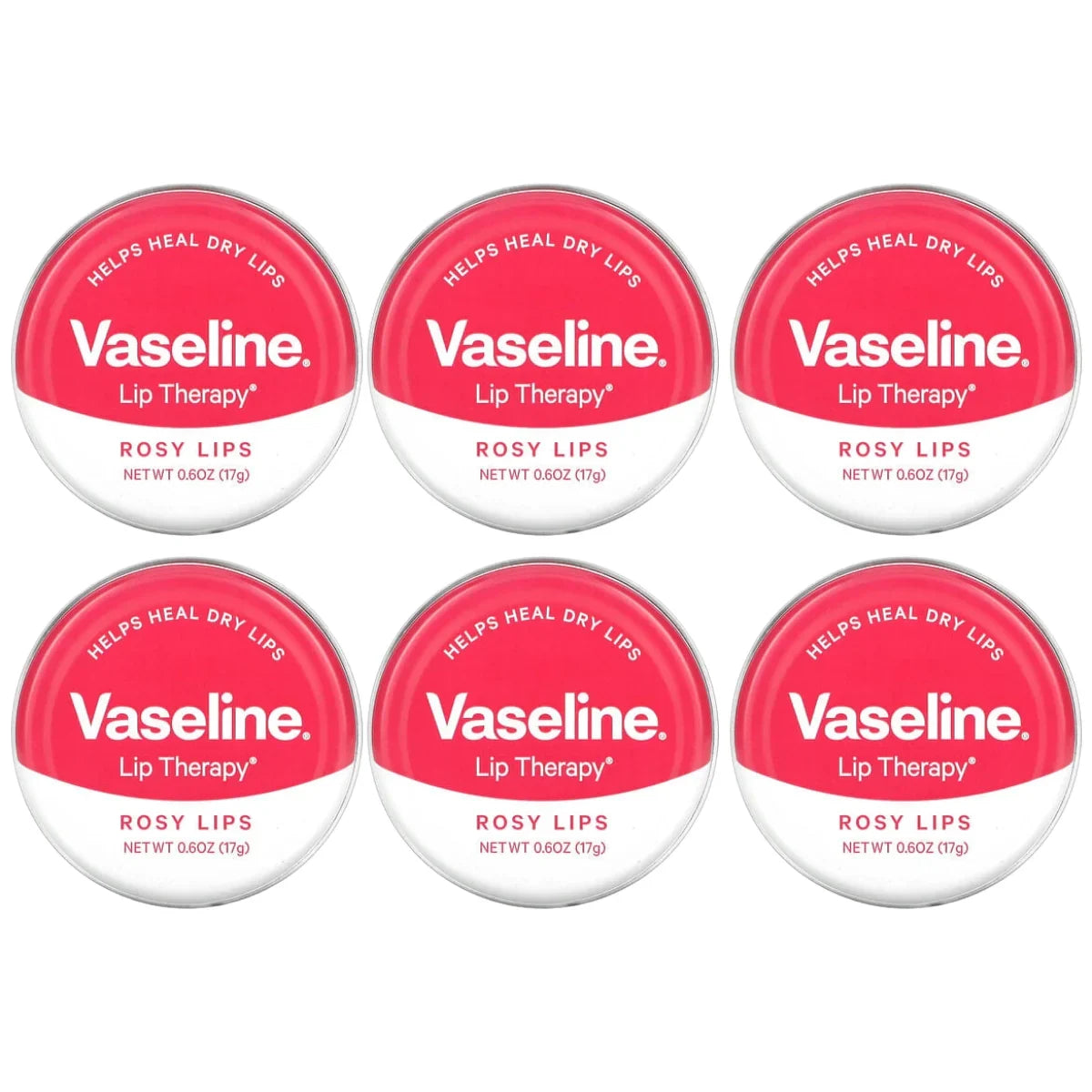 Vaseline Lip Therapy Lip Balm Tin, Rosy Lips, 0.6oz -