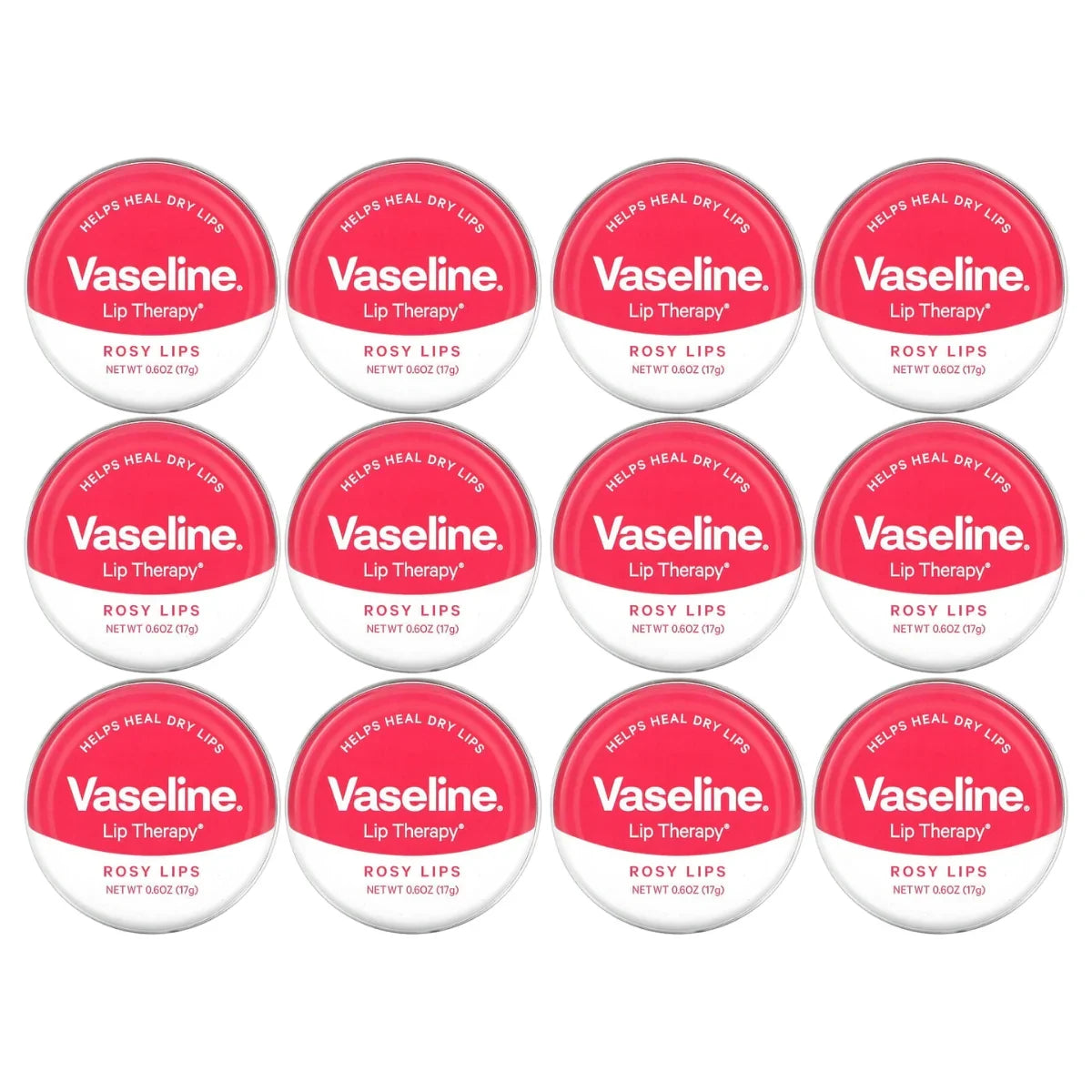 Vaseline Lip Therapy Lip Balm Tin, Rosy Lips, 0.6oz -