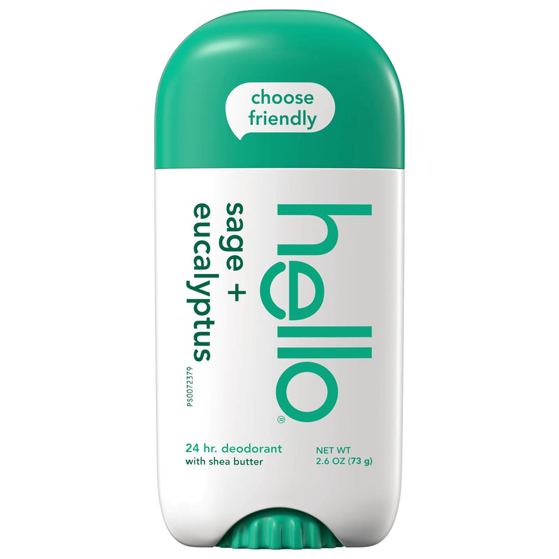 Hello Aluminum-Free Deodorant, Sage + Eucalyptus, 2.6oz