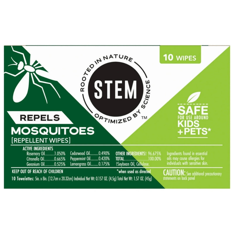 Stem Mosquito Repellent Wipes, 10 Count