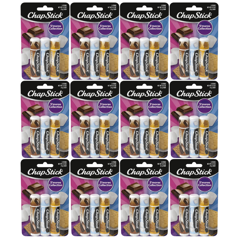 ChapStick S'Mores Collection 3 Count Variety Pack: Milk Chocolate, Marshmallow, Graham Cracker