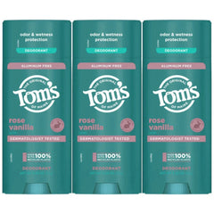 Tom’s of Maine Aluminum Free Deodorant, Rose Vanilla, 3.25oz