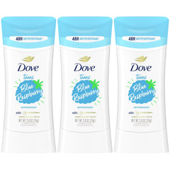 Dove Teens Antiperspirant Deodorant Stick, Blue Raspberry, 2.6 Oz