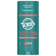 Tom’s of Maine Aluminum Free Deodorant, Sandalwood Vanilla, 3.25oz