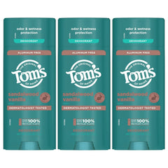 Tom’s of Maine Aluminum Free Deodorant, Sandalwood Vanilla, 3.25oz