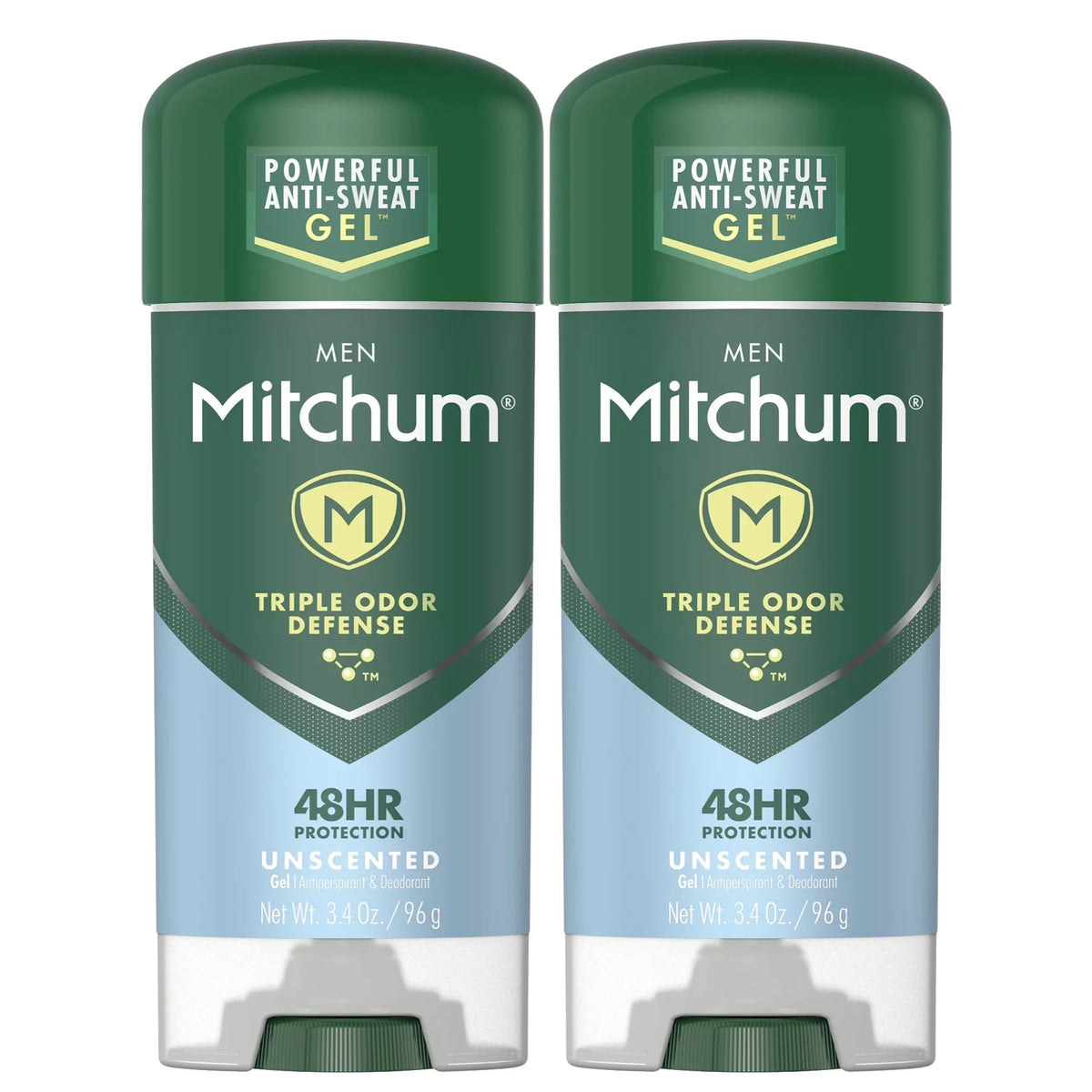 Mitchum Men Triple Odor Defense Antiperspirant Gel, Unscented, 3.4 oz, 2-Pack, image 8