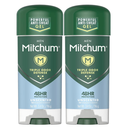 Mitchum Men Triple Odor Defense Antiperspirant Gel, Unscented, 3.4 oz, 2-Pack, image 8