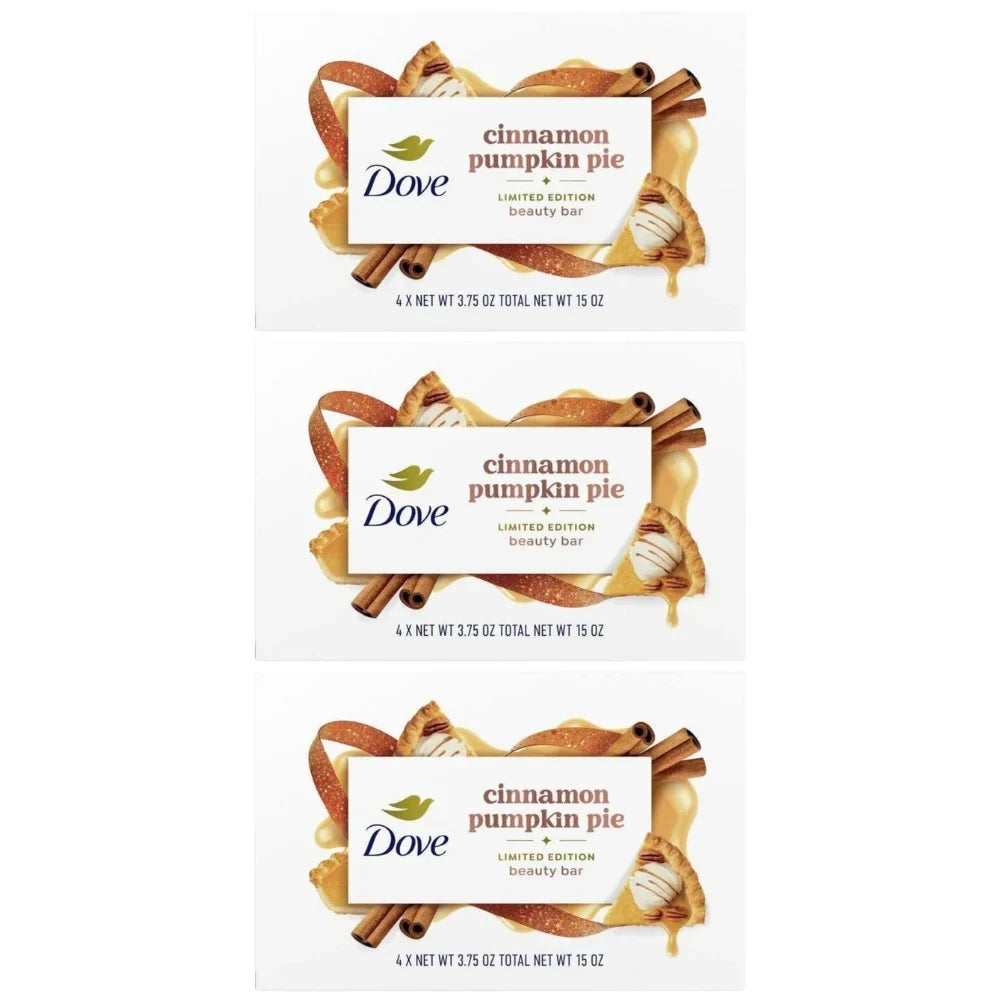 Dove Limited Edition Beauty Bar, Cinnamon Pumpkin Pie, 3.75oz, 4 Count -