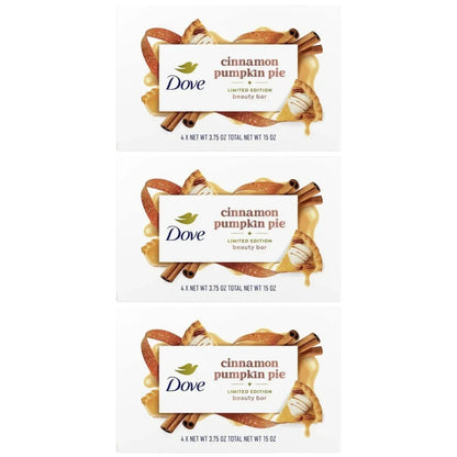 Dove Limited Edition Beauty Bar, Cinnamon Pumpkin Pie, 3.75oz, 4 Count -