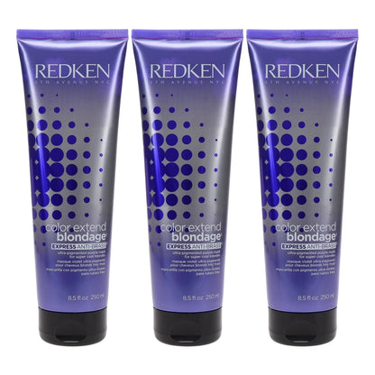 Redken Color Extend Blondage Express Anti-Brass Hair Mask, 8.5 oz, 3-Pack