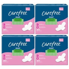 Carefree Maxi Super Long Pads with Wings, 28 Count