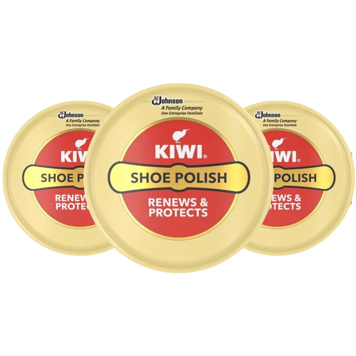 KIWI Shoe Polish Tin, Neutral, 1.7 oz (50ml), 3-Pack